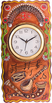 eCraftIndia Analog 49 cm X 26 cm Wall Clock(Multicolor, With Glass, Standard)