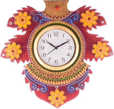 eCraftIndia Analog 40 cm X 41 cm Wall Clock(Multicolor, With Glass, Standard)