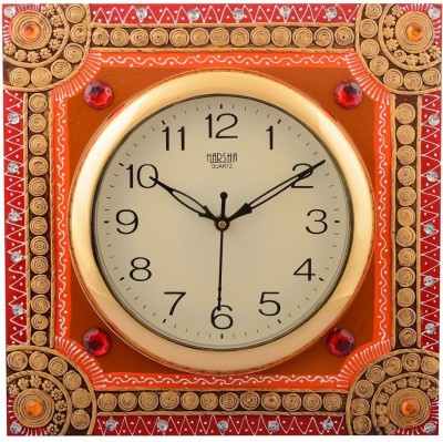eCraftIndia Analog 30 cm X 30 cm Wall Clock(Brown, With Glass, Standard)