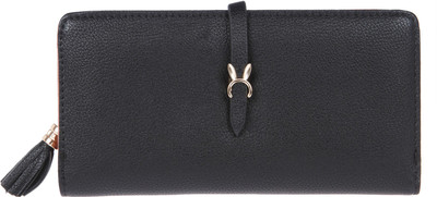 

Fur Jaden Women Black Artificial Leather Wallet(8 Card Slots)
