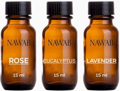 

NAWAB essential aroma Diffuser oil(Rose,Lavender,Eucalyptus-15ml) Aroma Oil(45 ml)