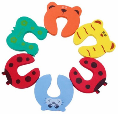 

Royalkart 10 PCS Baby Safety Door Stopper Protection Jammers(Blue, Orange, Red, Yellow, Green)