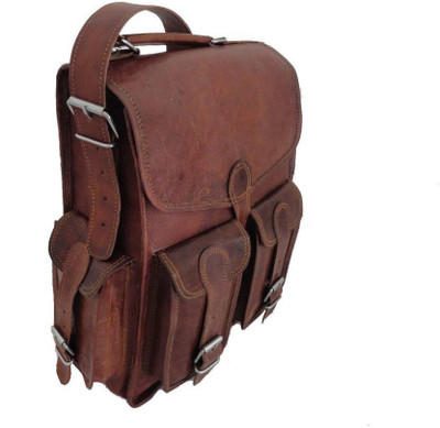 

iHandikart Handmade Leather Bag | Hand Bag | Shoulder Bag | Brown Bag | 15" x 11" x 4" 10 L Backpack(Brown)