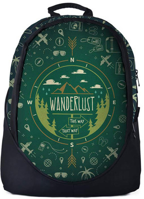 The Souled Store. Travel Doodle Backpack 30 L Backpack(Green)