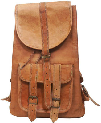 

iHandikart Handmade Leather Bag | Hand Bag | Shoulder Bag | Brown Bag | 16" x 12" x 4" 20 L Backpack(Brown)