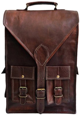 

iHandikart Handmade Leather Bag | Hand Bag | Shoulder Bag | Brown Bag | 15" x 11" x 4" 10 L Backpack(Brown)