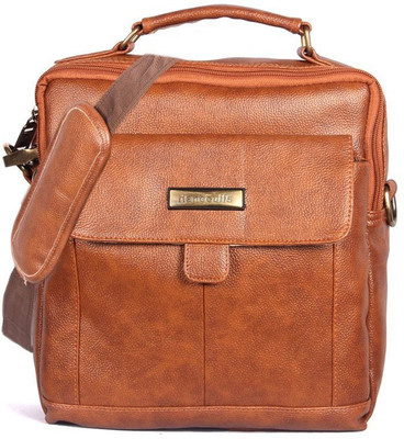 

HANDCUFFS Rust Color Synthetic Leather Trendy Large Sling Bag For Men For Daily Use Waterproof Sling Bag(Brown, 12 inch)