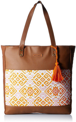 

Kanvas Katha Fashion Printed Canvas tote Shoulder Bag(Brown, 10 inch)