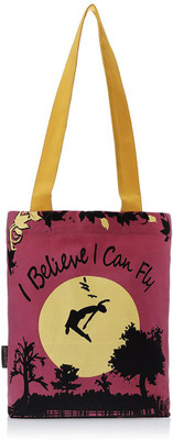 

Kanvas Katha Tote Bag - Pink & Yellow Shoulder Bag(Pink, 5 inch)