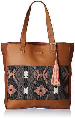 

Kanvas Katha Fashion Jacquard tote Shoulder Bag(Brown, 10 inch)