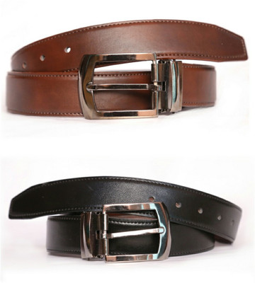 

Cetro_emperor Men Black, Brown Artificial Leather Belt
