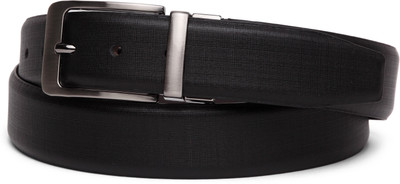 

U+N Men & Women Formal Multicolor Genuine Leather Reversible Belt, Black and brown