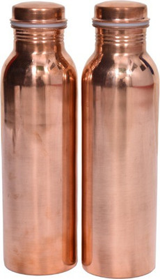 YYAHS Copper Water Bottle For Yoga-Health Jointless & Leak Proof 1000 ml Bottle(Pack of 1, Brown, Copper)