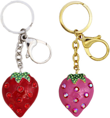

Tootpado Strawberry (Pack of 2) - LNTq003 - Stylish Stone Metal Keychain Crystal Keyring Key Chain(Multicolor)