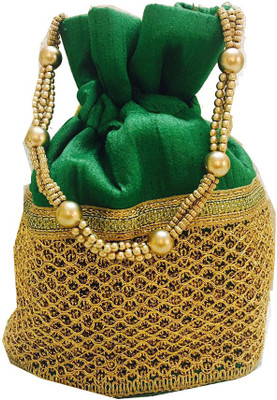 

CRAFTBAZAAR Party Green Clutch