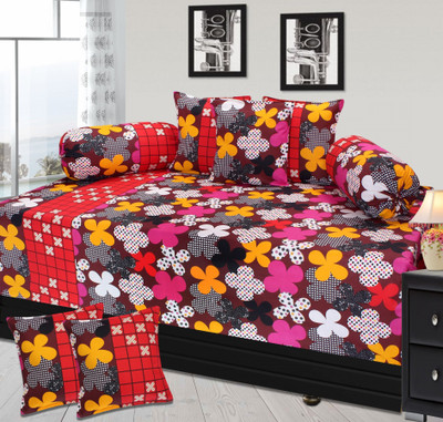 

Furnishing Zone Cotton Floral Diwan Set, Multi