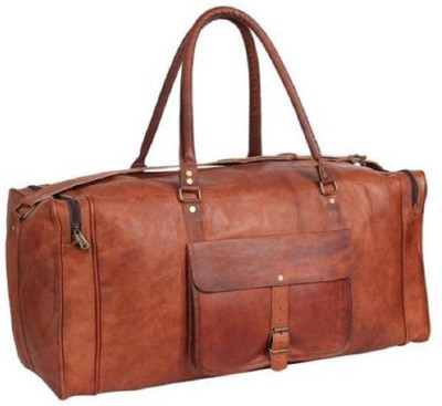 

iHandikart Handmade Leather Bag | Duffle Bag | Travel Bag | Gym & Yoga Bag | Luggage Bag | 24" x 11" x 11" Travel Duffel Bag(Brown)