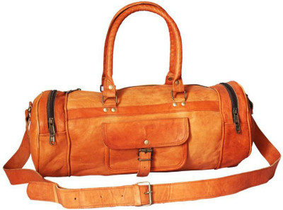 

iHandikart Handmade Leather Bag | Duffle Bag | Travel Bag | Gym & Yoga Bag | Luggage Bag | 22" x 11" x 11" Travel Duffel Bag(Brown)