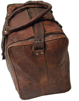 

iHandikart Handmade Leather Bag | Duffle Bag | Travel Bag | Gym & Yoga Bag | Luggage Bag | 24" x 11" x 11" Travel Duffel Bag(Brown)