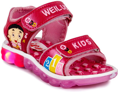 

N Five Boys & Girls Velcro Strappy Sandals(Pink
