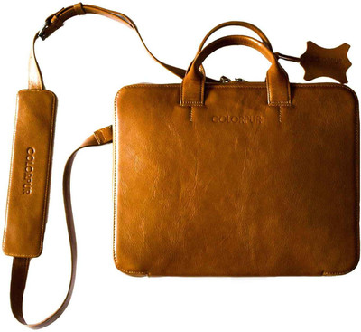 

Colorpur 13 inch Expandable Laptop Messenger Bag(Brown), Brown;tan