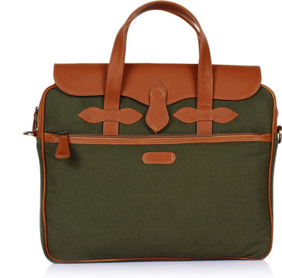

THE MAKER 15 inch Expandable Laptop Messenger Bag(Brown, Green)