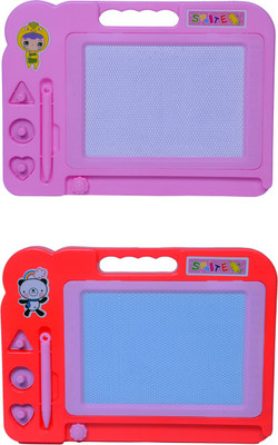 

Akky Drawing magic slate toys for kids with accessories(Red, Pink)