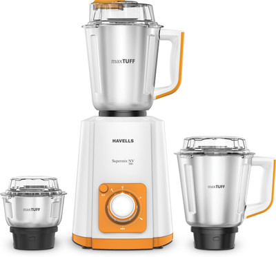 

Havells Super Mix Nv 500 W Mixer Grinder(Orange, 3 Jars)