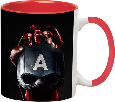 

Ashvah Captain America 1451 Ceramic Mug(350 ml), Red