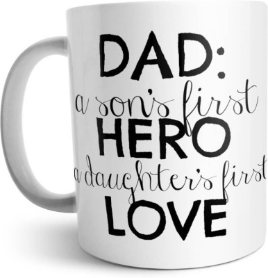 

ME&YOU Gifts On Father's Day For Father; Dad A Son's First Hero (IDuplicate155) Printed Ceramic Mug(325 ml), Multicolor