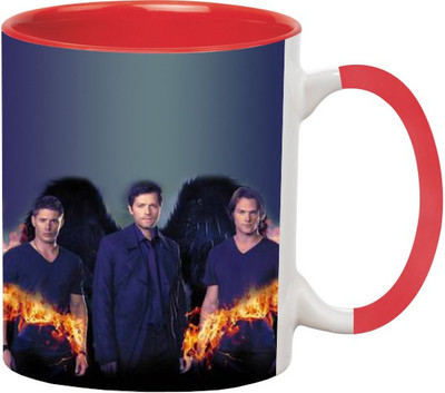 Ashvah Friends 1402 Ceramic Mug(350 ml), Red