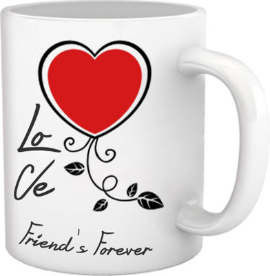 

ME&YOU Gifts for Best Friends On Friendship Day;Love Friend's Forever (IDuplicate153) Printed Ceramic Mug(325 ml), Black;red