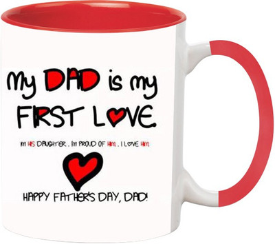 Ashvah My Dad My Love Ceramic Mug(350 ml), Red