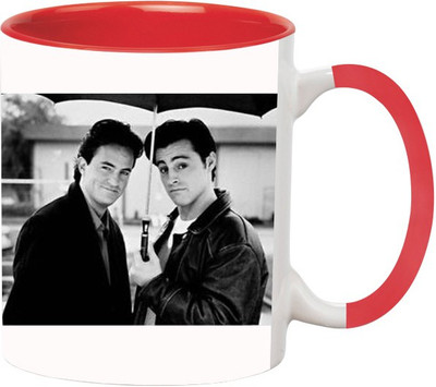 Ashvah Friends 1398 Ceramic Mug(350 ml), Red