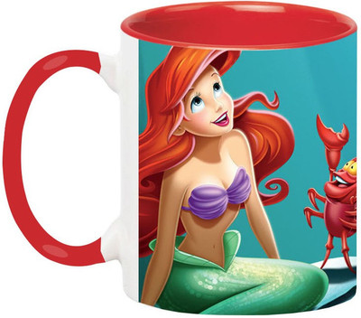 

Ashvah The Little Mermaid Ceramic Mug(350 ml), Red