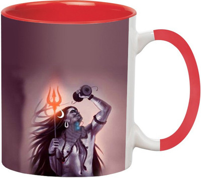 

Ashvah Bhole Baba 1407 Ceramic Mug(350 ml), Red