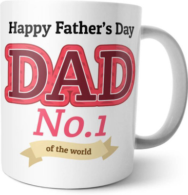 

ME&YOU Gifts On Father's Day For Father; Dad No.1 Of The World (IDuplicate159) Printed Ceramic Mug(325 ml), Multicolor