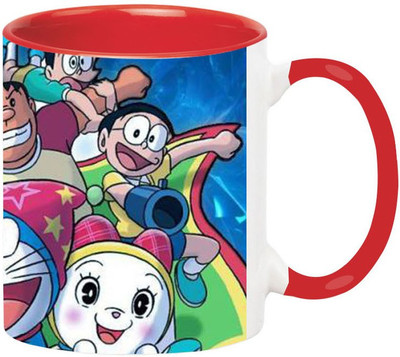 

Ashvah Doraemon 1470 Ceramic Mug(350 ml), Red