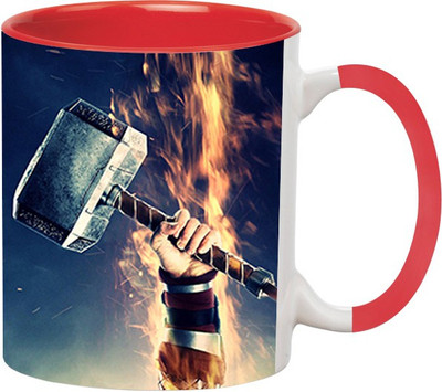 

Ashvah Thor 1424 Ceramic Mug(350 ml), Red