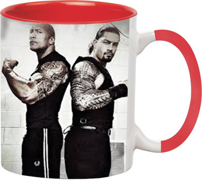 

Ashvah Rock and Roman Reigns Ceramic Mug(350 ml), Red