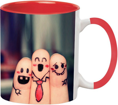 Ashvah You Thoughts Run Ceramic Mug(350 ml), Red