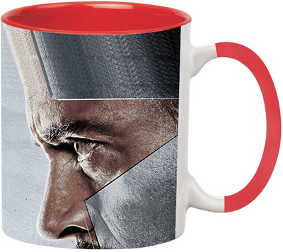 

Ashvah Captain America vs Iron Man Ceramic Mug(350 ml), Red