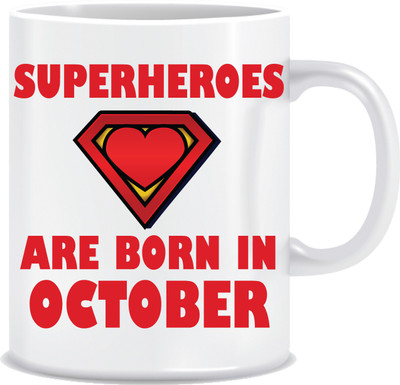 

Everyday Desire Superheroes are Born in October ED204 Ceramic Mug(300 ml), Multicolor