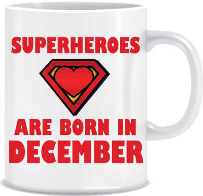 

Everyday Desire Superheroes are Born in December ED212 Ceramic Mug(300 ml), Multicolor