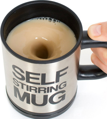 

ROQ Self Stirring Big Size Stainless Steel Stainless Steel Mug(40 ml), Silver