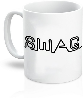 

TheDesignWiz Swag Ceramic Mug(325 ml), Black;white