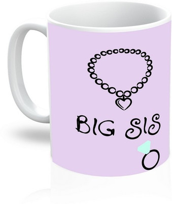 

TheDesignWiz Big Sis Ceramic Mug(325 ml), Black;purple