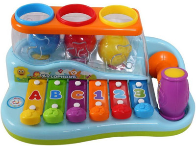 

Toyshine Musical Toy Xylophone Piano Pounding Bench with Balls and Hammer(Multicolor)