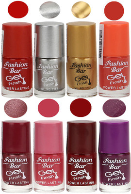 Fashion Bar Nail Polish Gift Combo Set Red(Pack of 8)