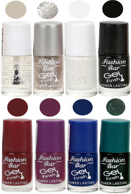 

Fashion Bar Nail Polish Gift Combo Set Black(Pack of 8)